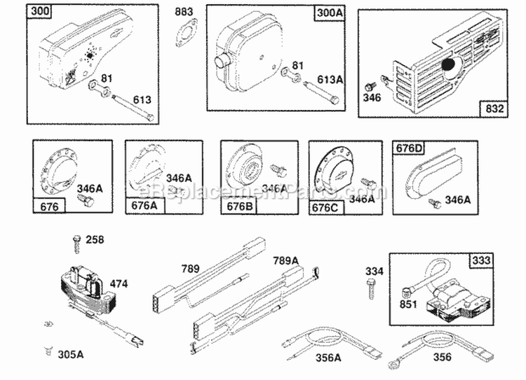 MufflersDeflectorsElect Diagram and Parts List for 124882-3424-02  Briggs and Stratton Engine